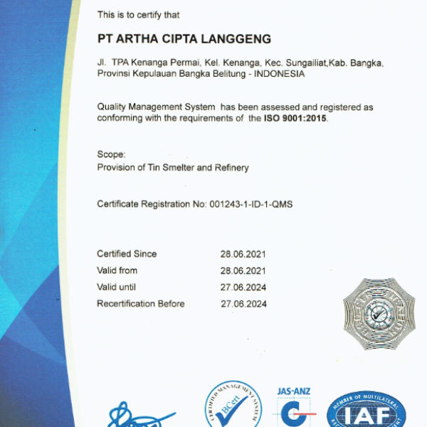 ISO 9001:2015 Certification